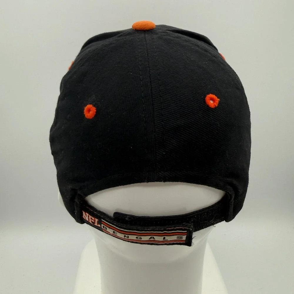 Vintage Y2K NFL Cincinnati Bengals Hat OS Black Embroidered Strap Back